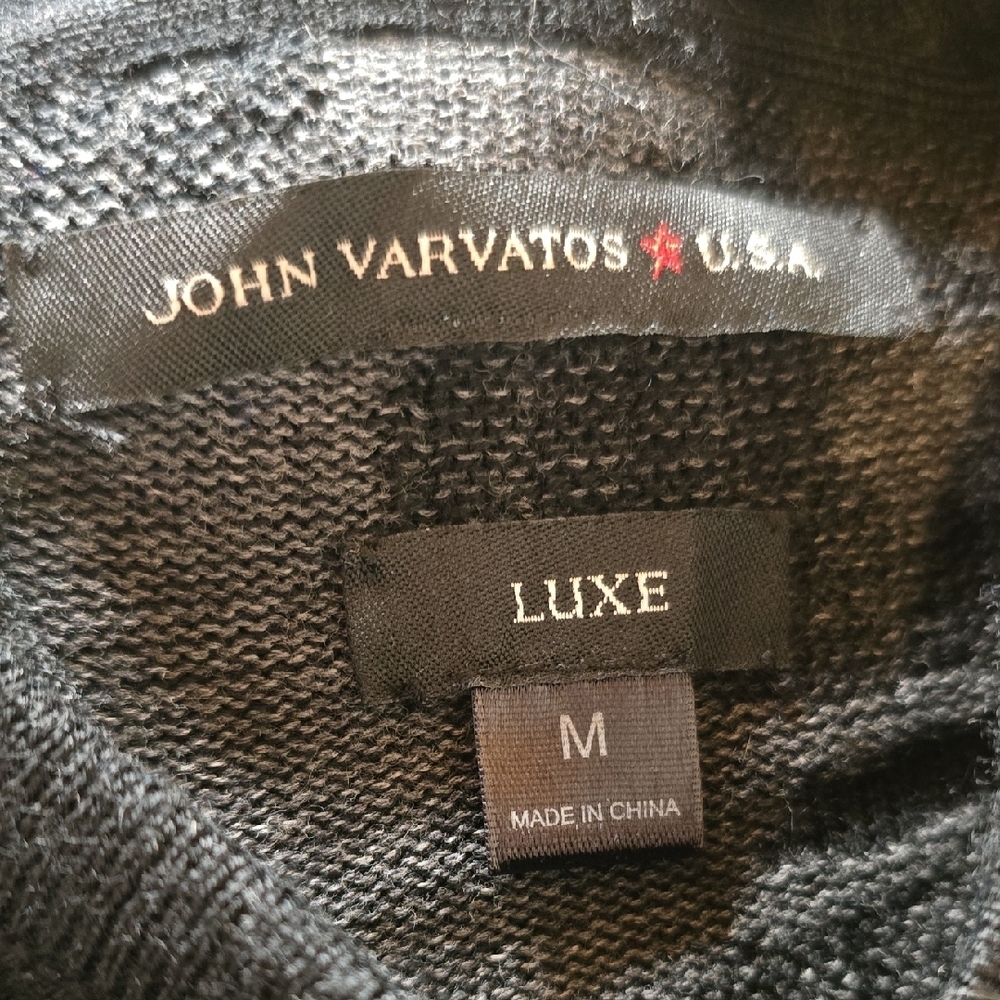 John Varvatos Gray Luxe  & Black Camo Hoodie Sweater - Picture 4 of 4